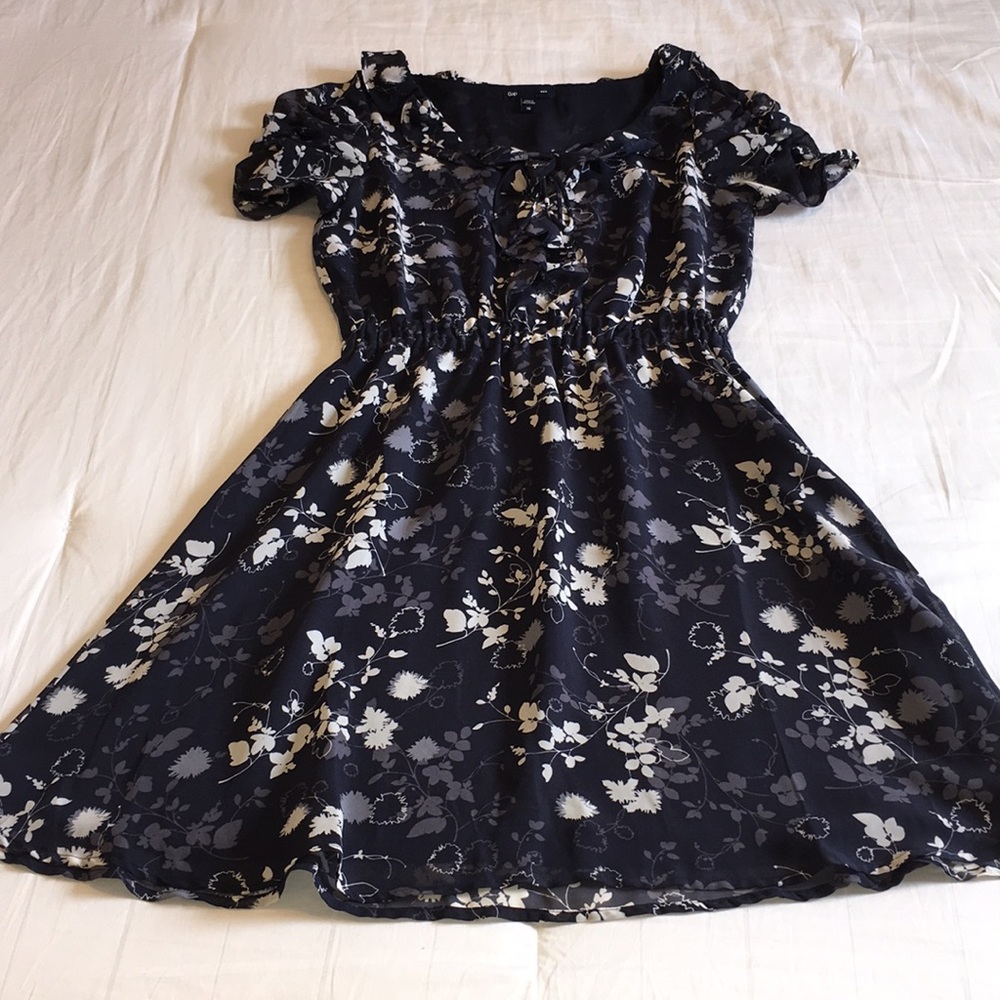 Navy floral and flowy dress